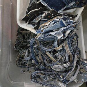 Box of Denim Scraps